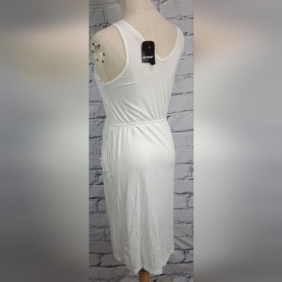 NWT Ambar Women's Summer Dress White Large Guipure Lace Midi Farm Boho Large - Picture 11 of 15